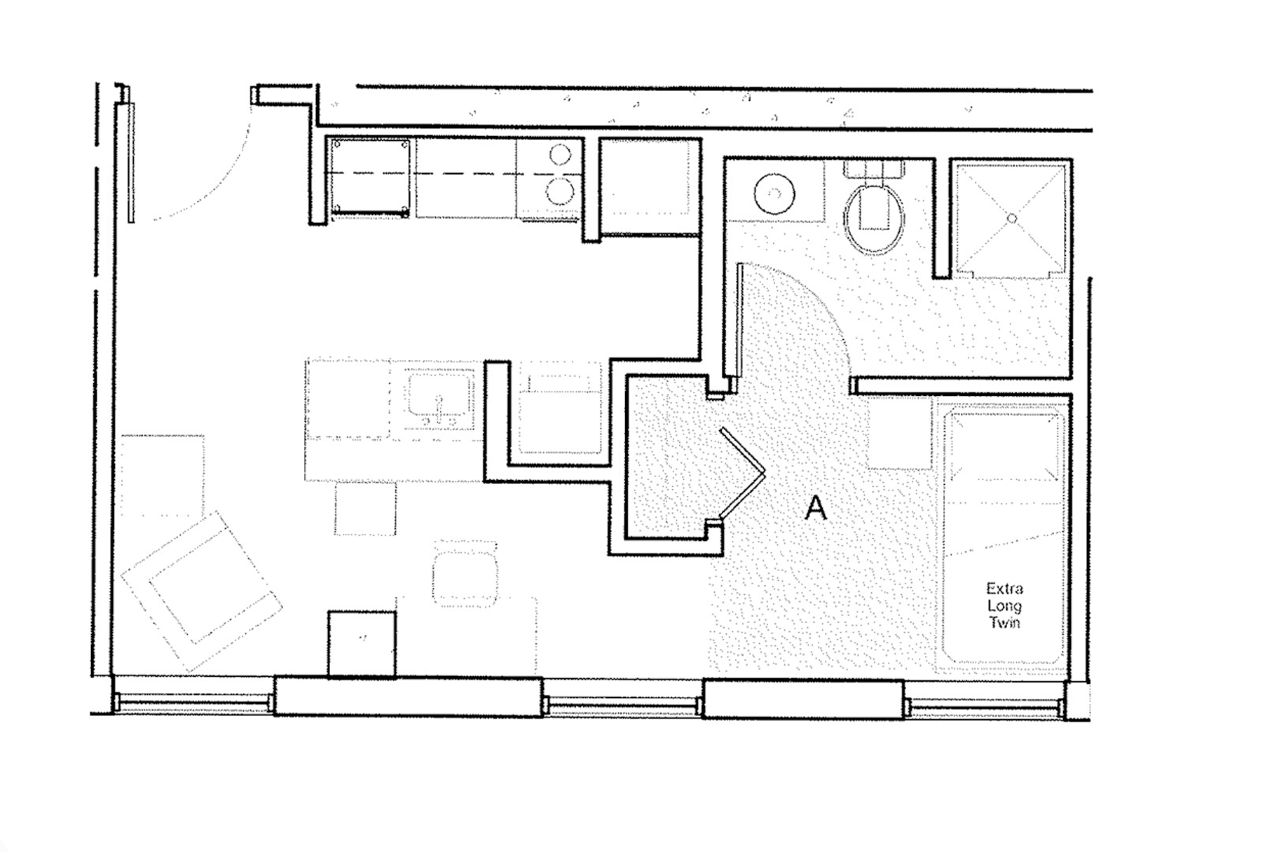 Studio Apartment Layout for 318