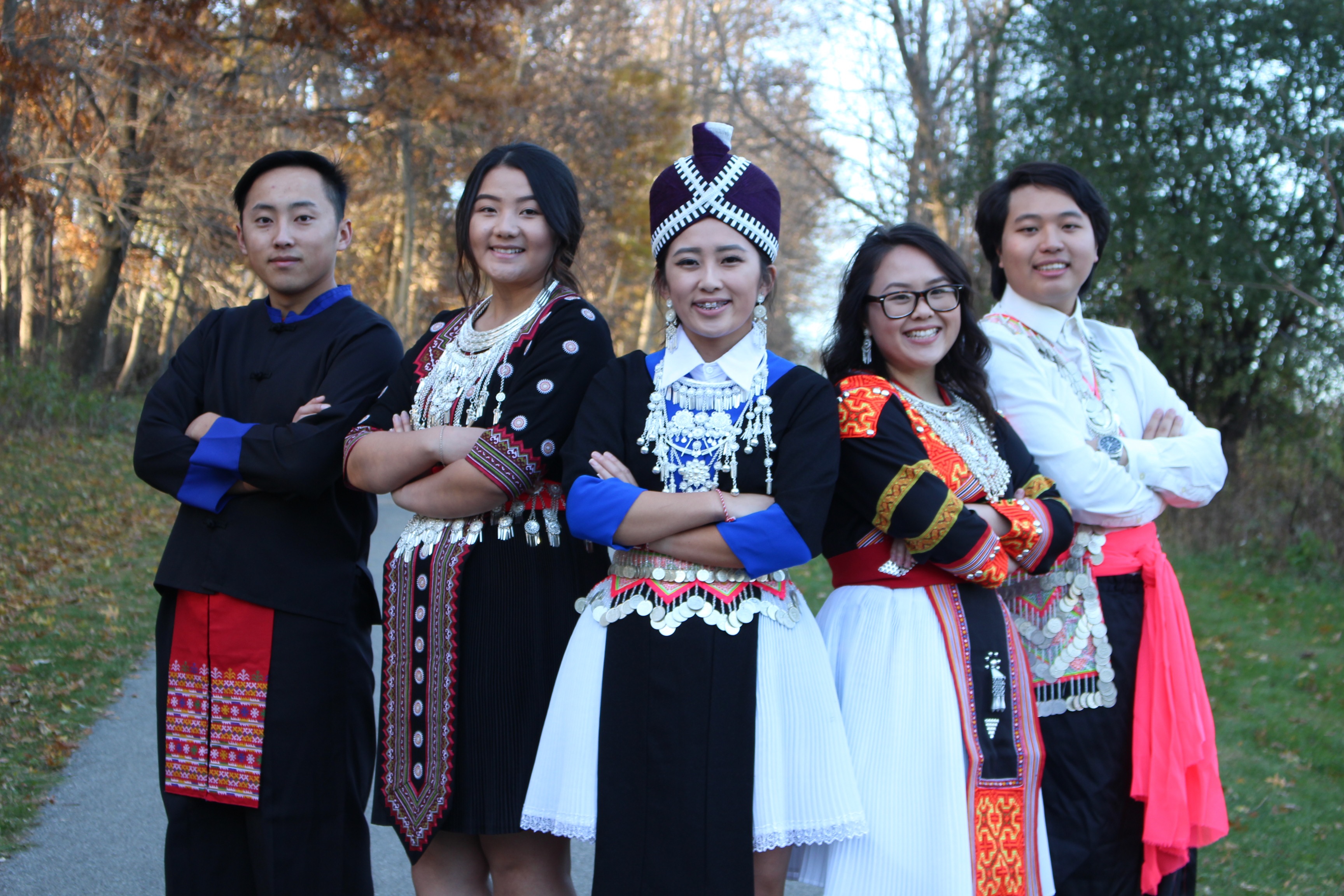Hmong students in traditional dress