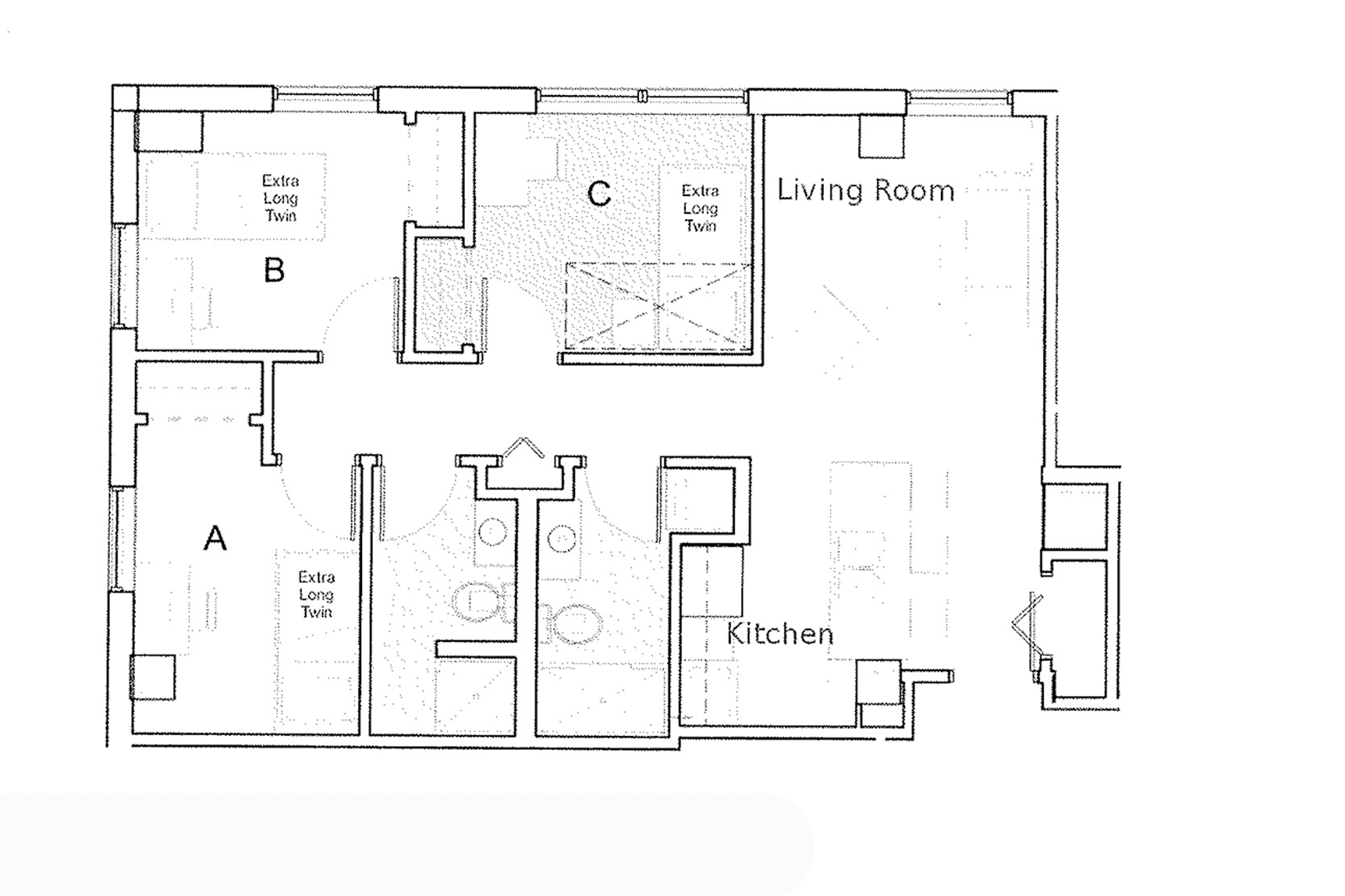 Traditional Apartment Layout option for 318