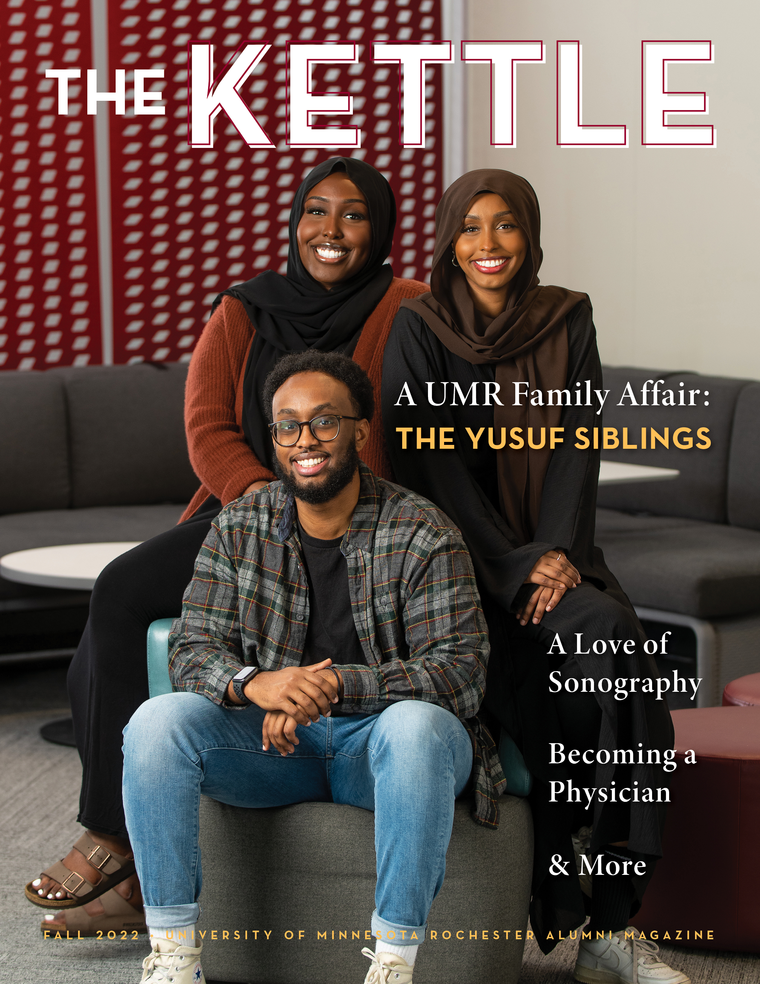 The Yusuf Siblings smiling on the magazine cover of The Kettle.