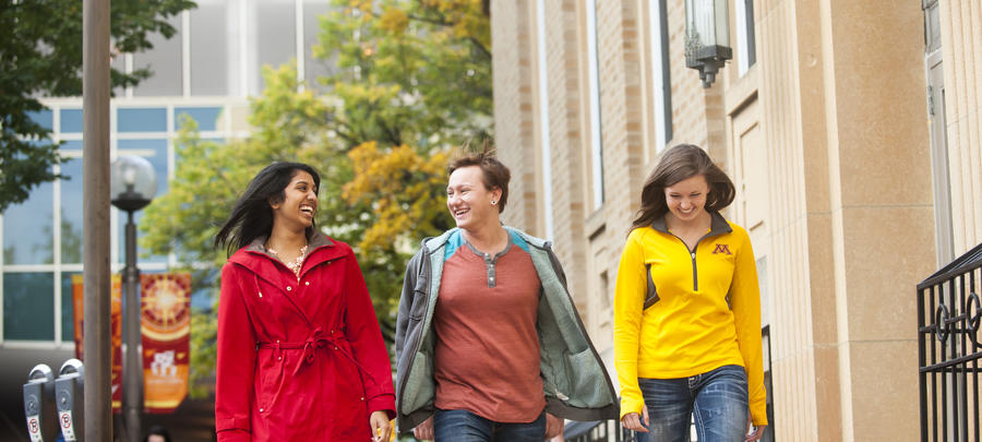 Students walking downtown